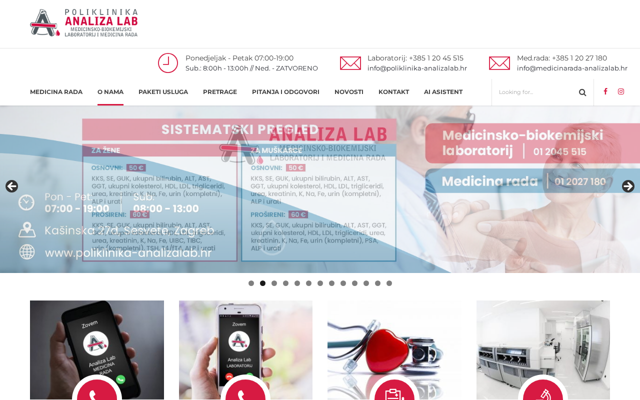 Ustanova za zdravstvenu skrb ANALIZA LAB
